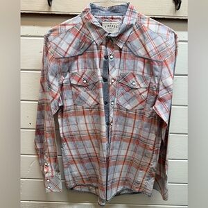 BKE Vintage Red and Gray Plaid Shirt